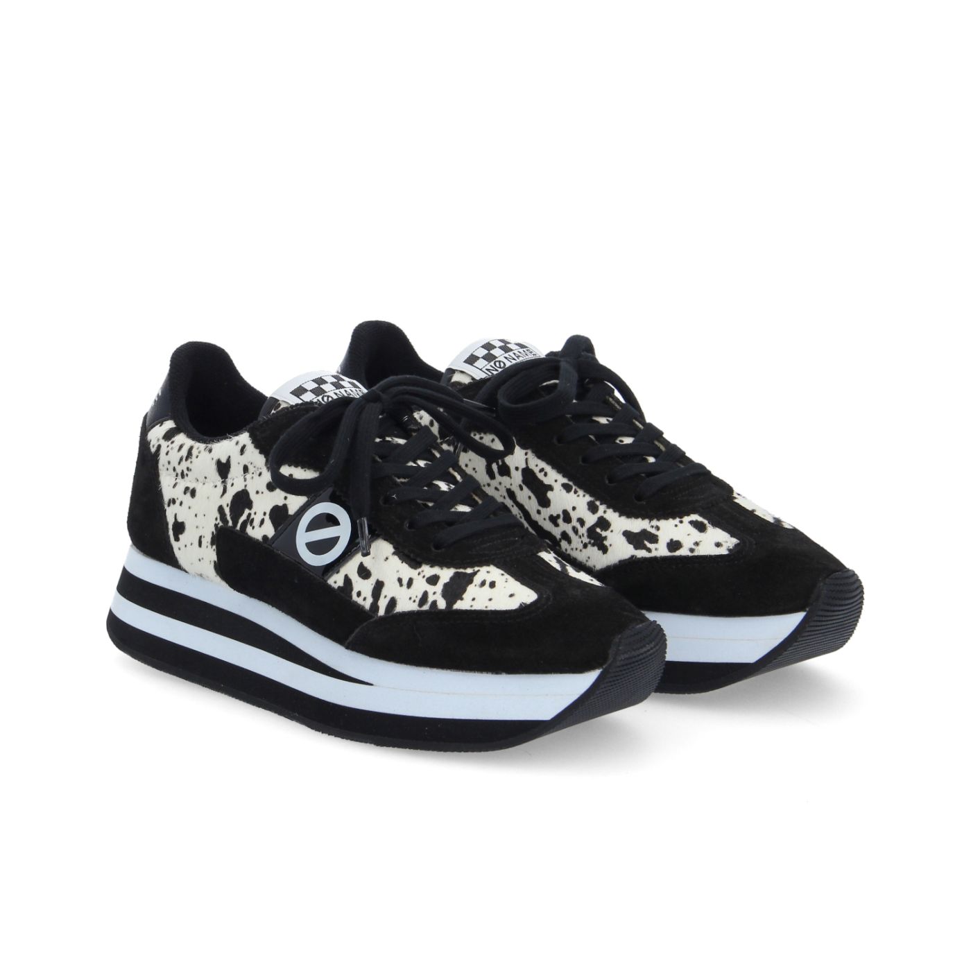 FLEX M JOGGER W - PRINT COW/SUEDE - BLANC/NOIR